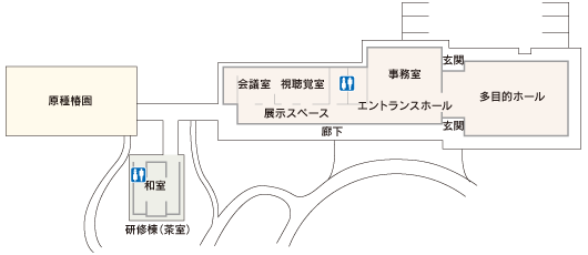 いのくち椿館の平面図